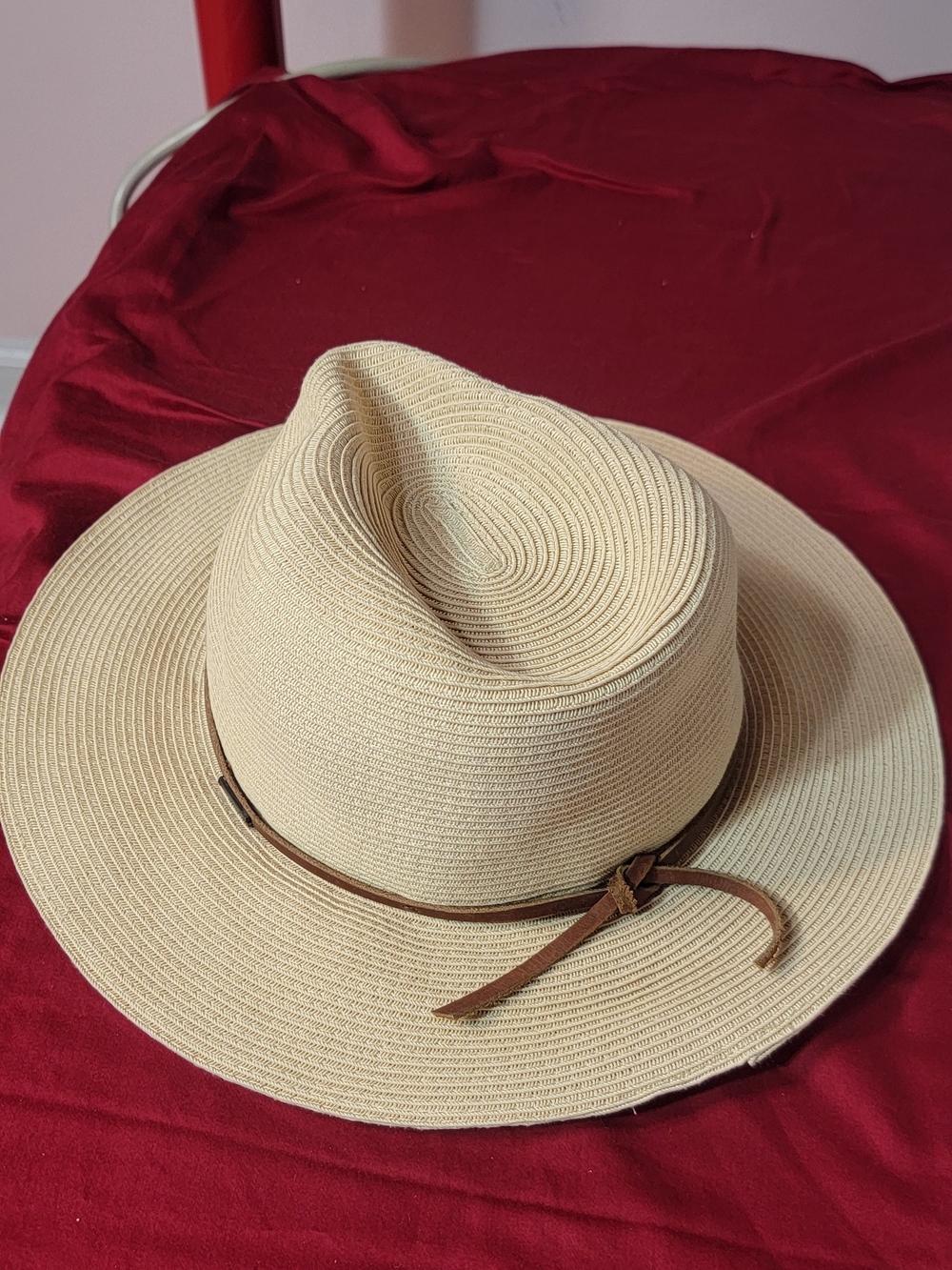 Brixton Natural Straw Fedora with Brown Leather Band